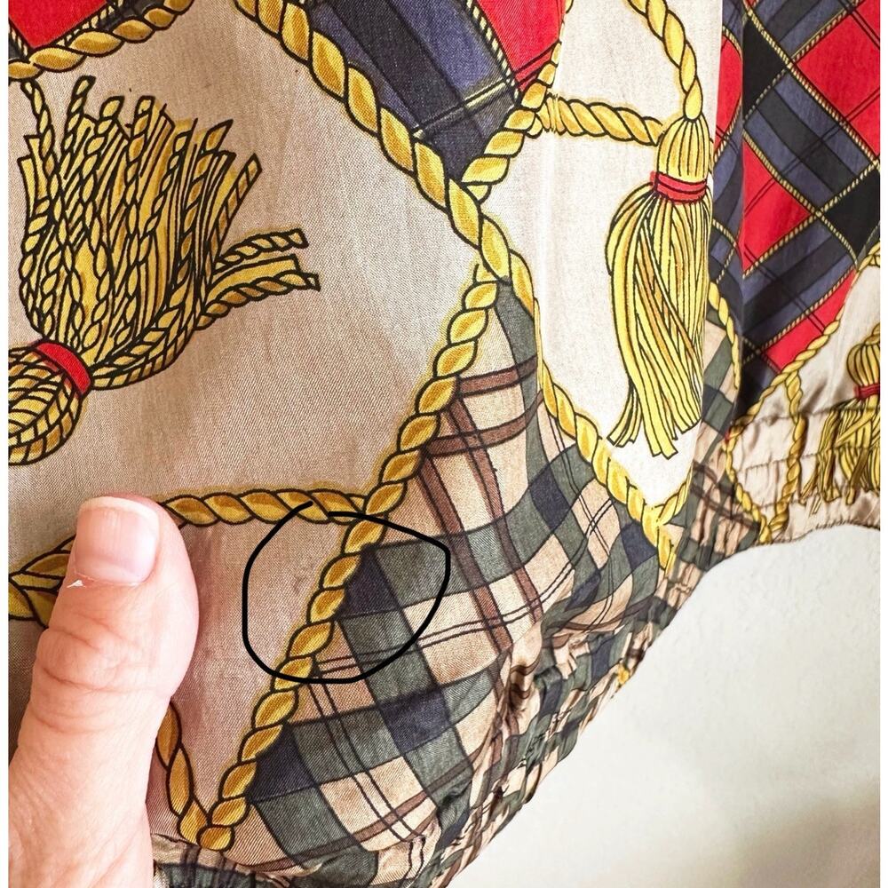 VTG Stunt Sports Silk Bomber Jacket (Small P) Equestrian Print Old Money Preppy - Picture 10 of 12